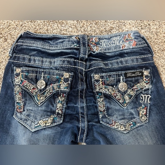 Miss Me Girls Capri denim Jeans Style JK8599P Sz 7 - Picture 2 of 6